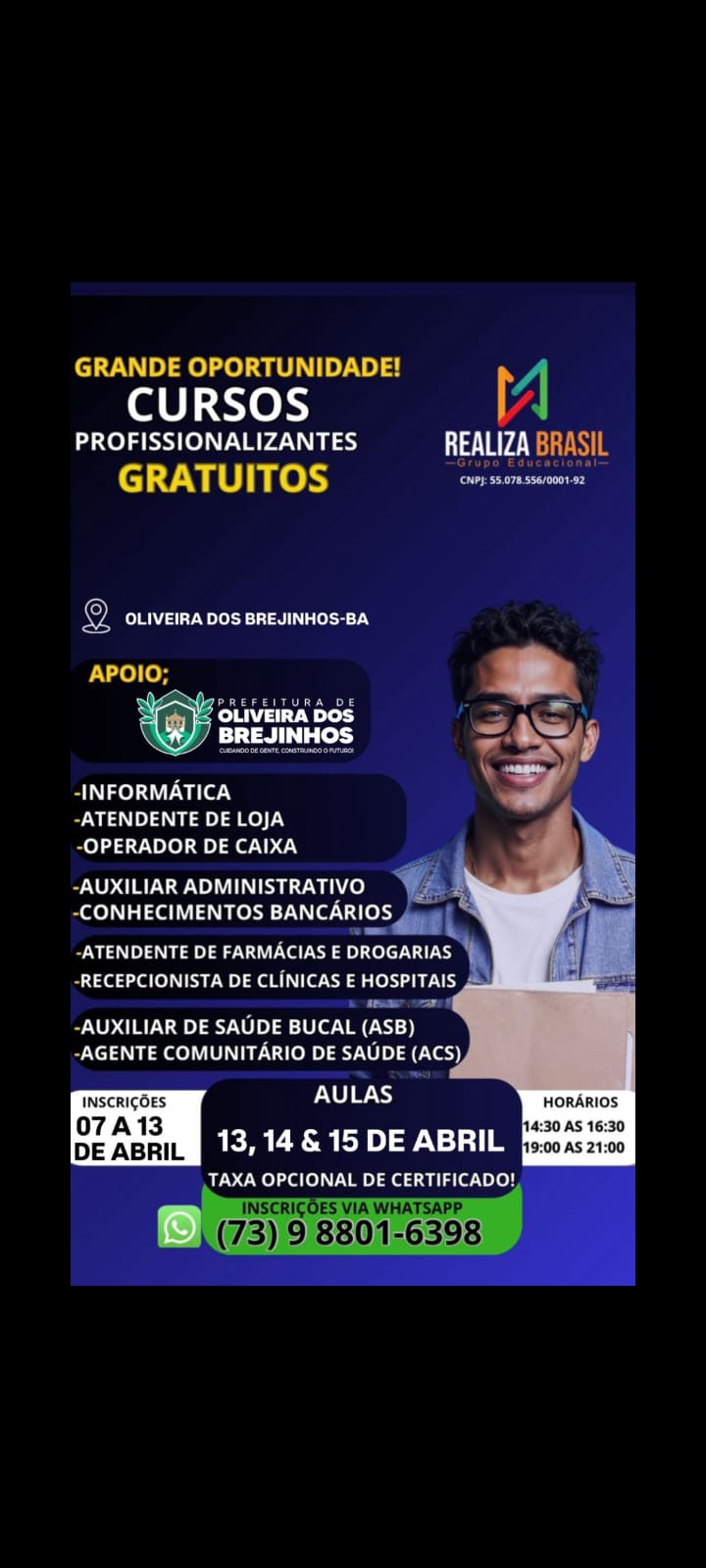 CURSOS PROFISSIONALIZANTES GRATUITOS